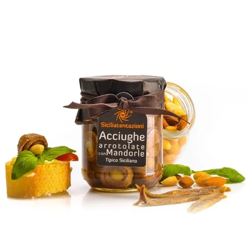 Acciughe arrotolate con mandorle