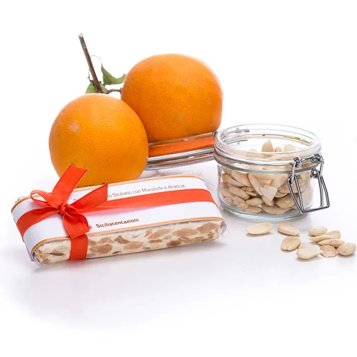 Torrone bianco mandorla e arancia